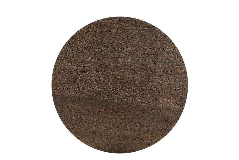 Set of Three Brown Solid Wood Round Solid Furniture Set - 18.00" H x 16.00" W x 16.00" D on a white background