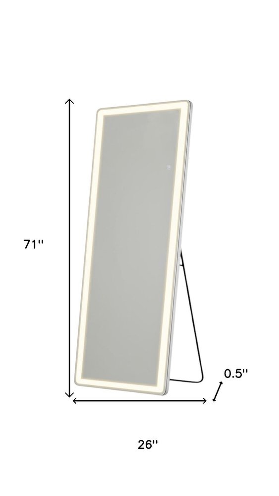 71" Clear Lighted Freestanding and Wall Mount Frameless Full Length Mirror