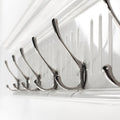 Six Hook 39" White Solid Wood Wall Mount Coat Rack - with Six Sturdy Hooks on a white background