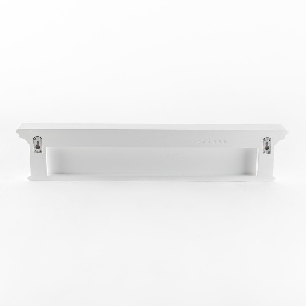 Six Hook 39" White Solid Wood Wall Mount Coat Rack - with Six Sturdy Hooks