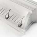 Six Hook 39" White Solid Wood Wall Mount Coat Rack - with Six Hooks close-up detail
