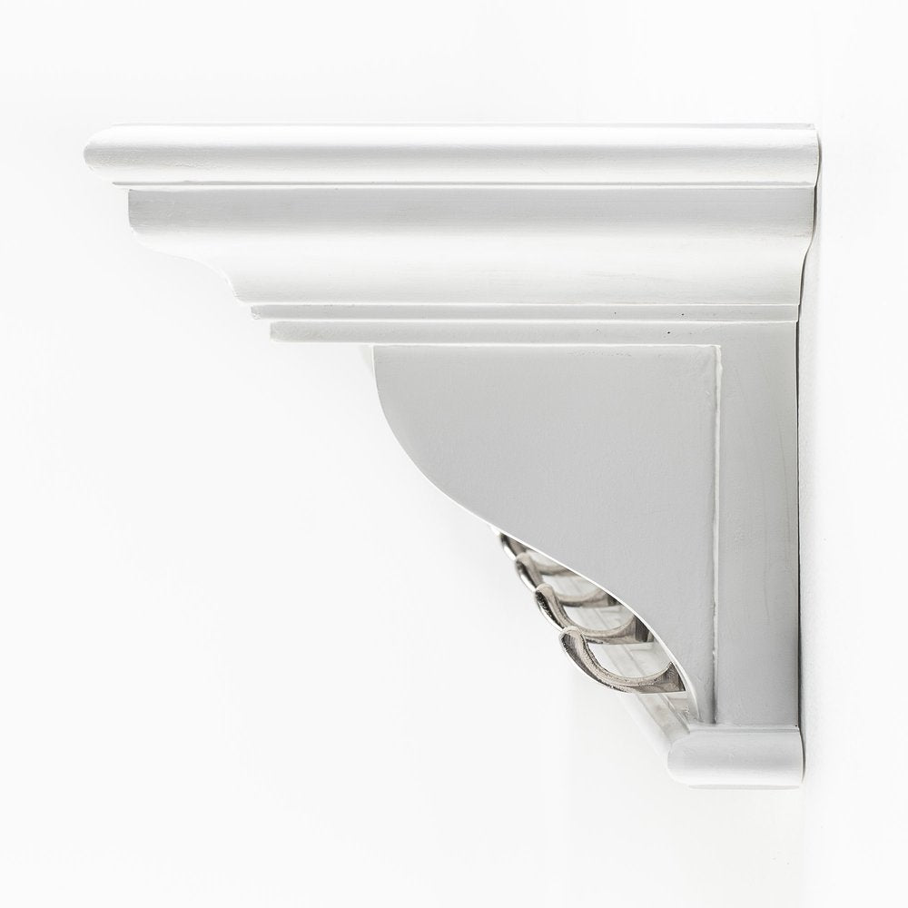 Six Hook 39" White Solid Wood Wall Mount Coat Rack - with Six Hooks