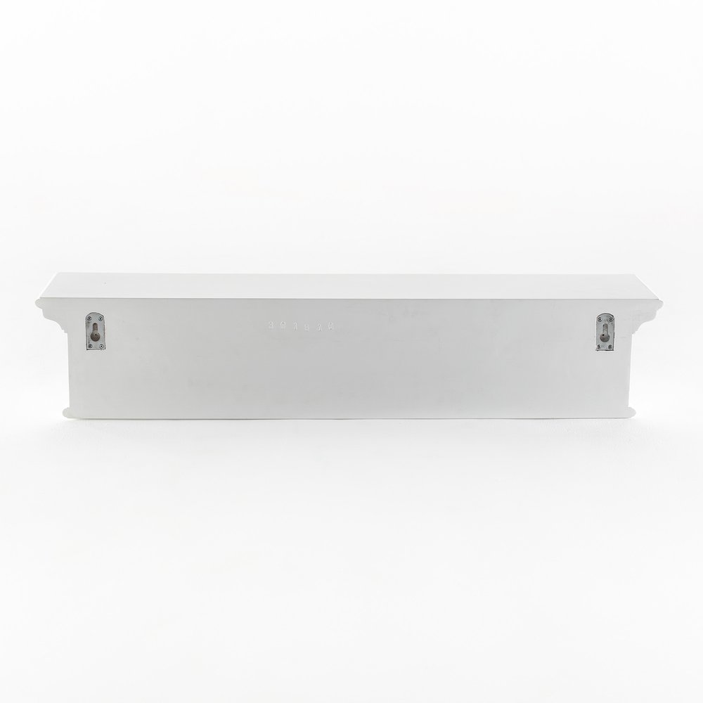 Six Hook 39" White Solid Wood Wall Mount Coat Rack