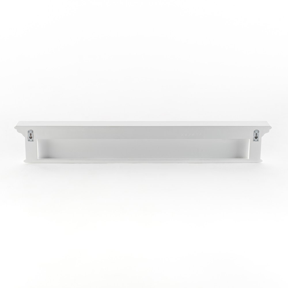 Eight Hook 51" White Solid Wood Wall Mount Coat Rack