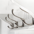 Four Hook 28" White Solid Wood Wall Mount Coat Rack on a white background