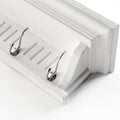 Eight Hook 51" White Solid Wood Wall Mount Coat Rack - 7.87" H x 51.18" W x 8.27" D on a white background
