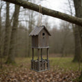 23" Brown Wood House Hand Painted Decorative Bird House