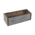 Gray Wood 98 Ounce Rectangular Distressed Planter Box on a white background