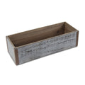 Gray Wood 151 Ounce Rectangular Distressed Planter Box on a white background