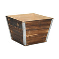 Natural And Silver Metal And Wood 1000 Ounce Square Distressed Planter Box on a white background