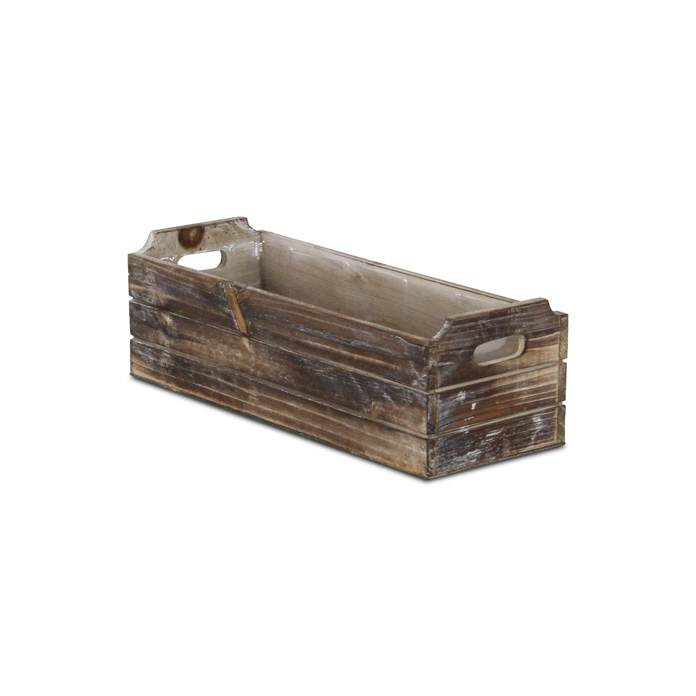 Brown Wood 200 Ounce Rectangular Distressed Planter Box