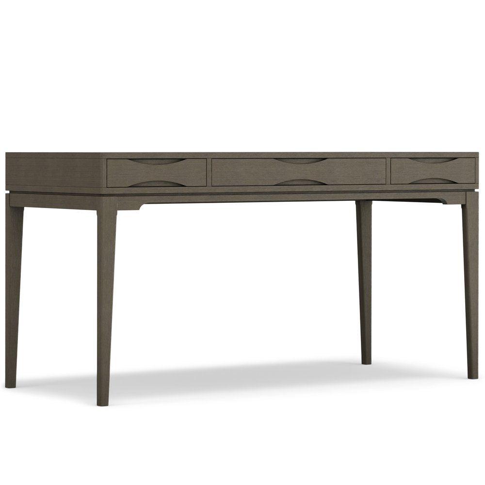 60" White Solid Wood Writing Desk With Two Drawers