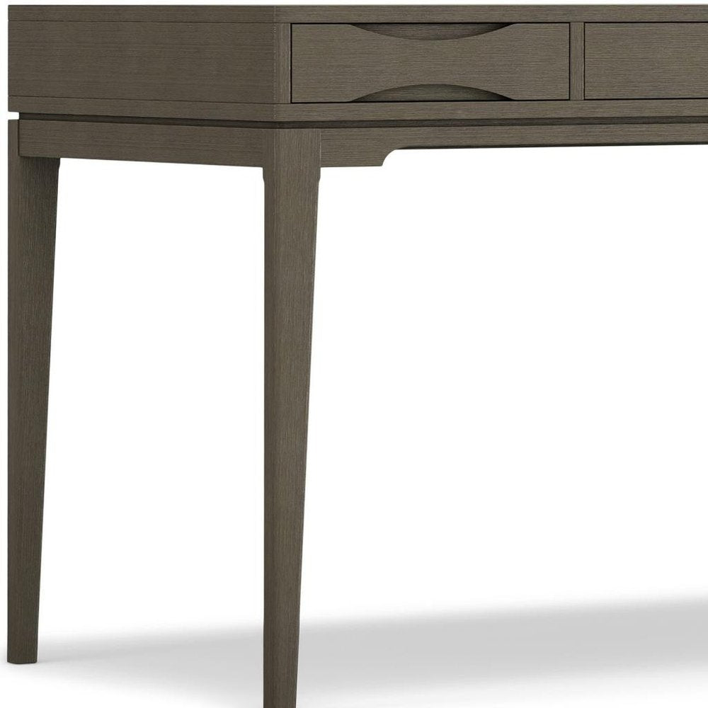 60" White Solid Wood Writing Desk With Two Drawers