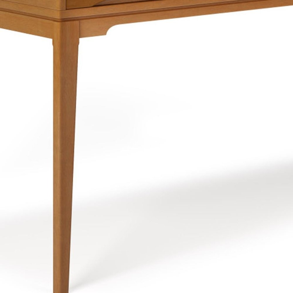 60" White Solid Wood Writing Desk With Two Drawers