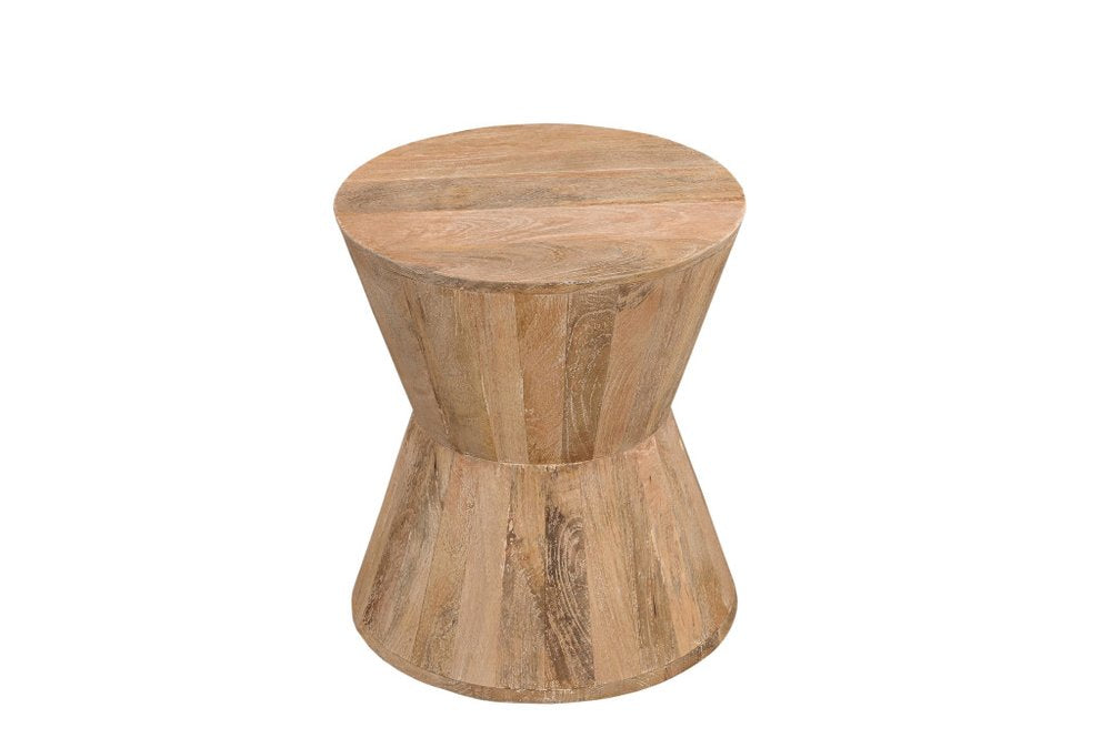 Set of Three Brown Solid Wood Round Solid Furniture Set