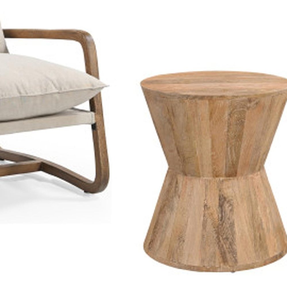 Set of Three Brown Solid Wood Round Solid Furniture Set - 16.00" H x 16.00" W x 18.00" D on a white background