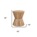 Set of Three Brown Solid Wood Round Solid Furniture Set - 16.00" H x 16.00" W x 18.00" D on a white background