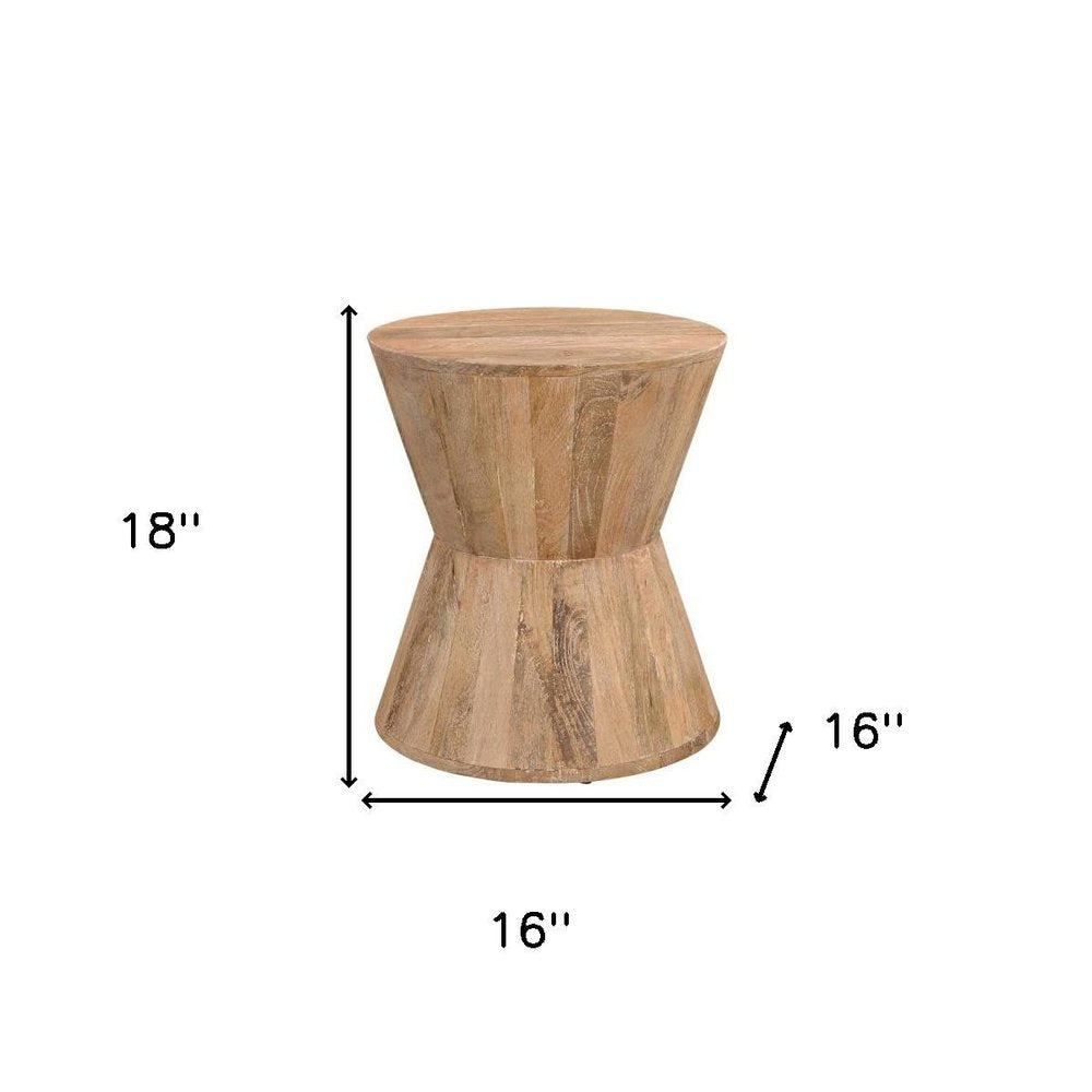 Set of Three Brown Solid Wood Round Solid Furniture Set