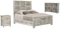 Three Piece White Solid Wood Bedroom Set on a white background