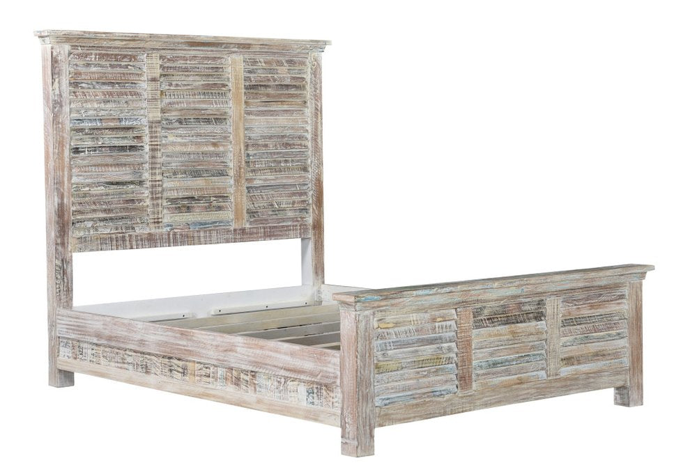 Three Piece White Solid Wood Bedroom Set on a white background