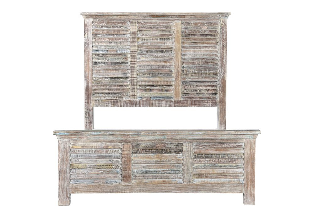 Three Piece White Solid Wood Bedroom Set on a white background