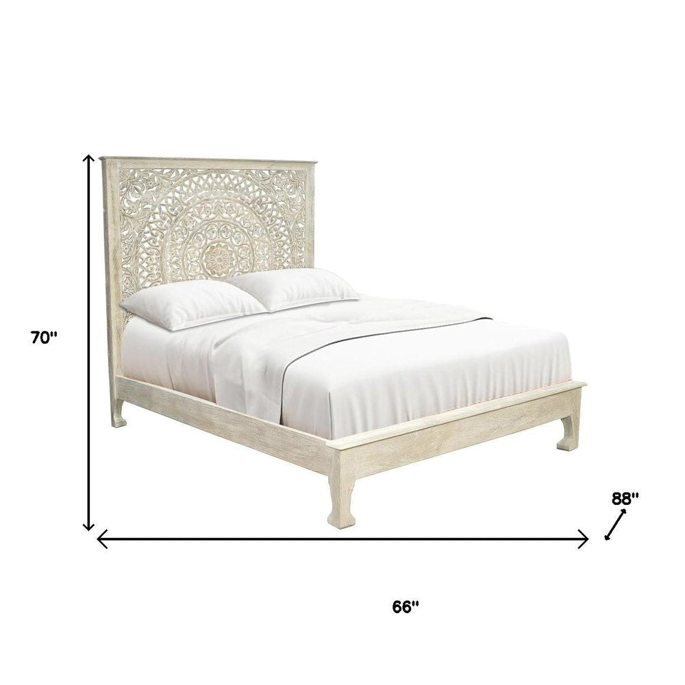 Three Piece Gray Solid Wood Bedroom Set on a white background