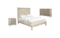 Three Piece Gray Solid Wood Bedroom Set on a white background