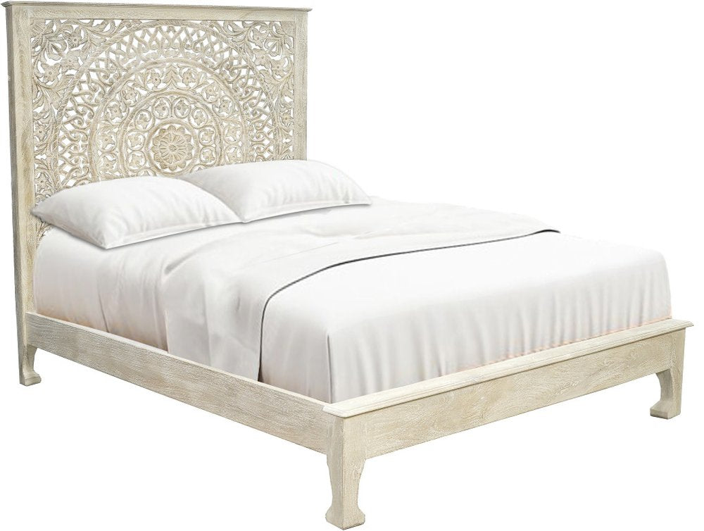 Three Piece Gray Solid Wood Bedroom Set