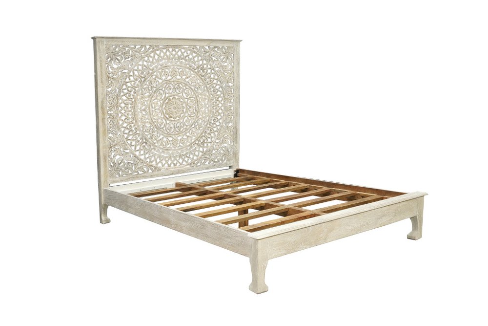 Three Piece Gray Solid Wood Bedroom Set