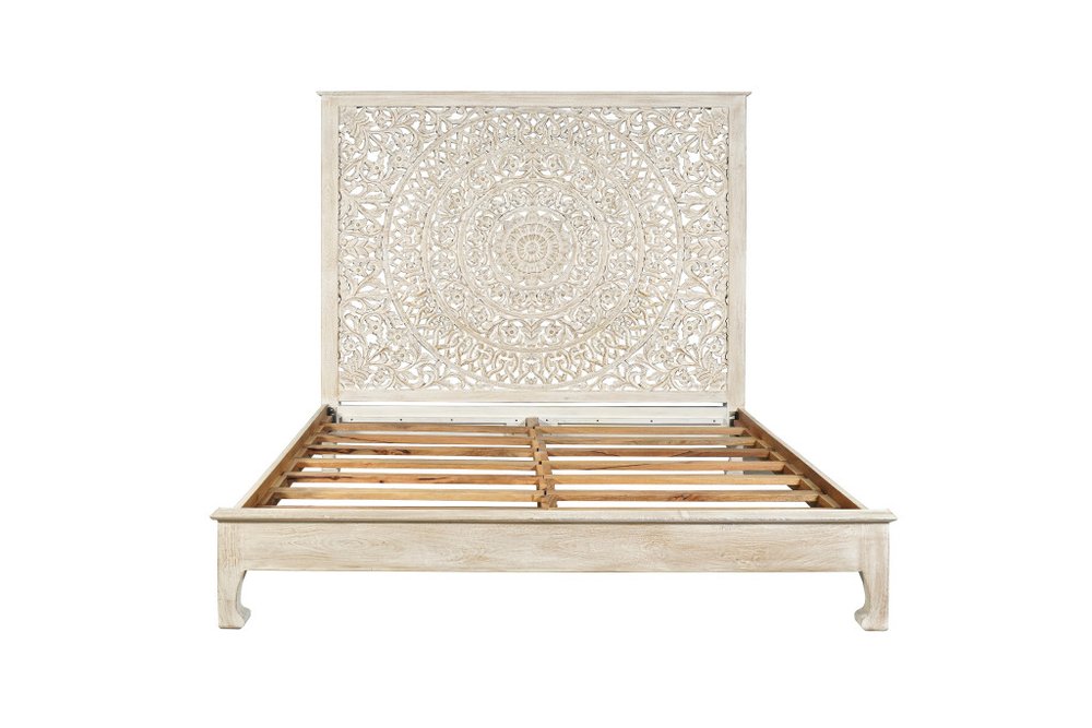 Three Piece White Solid Wood Bedroom Set