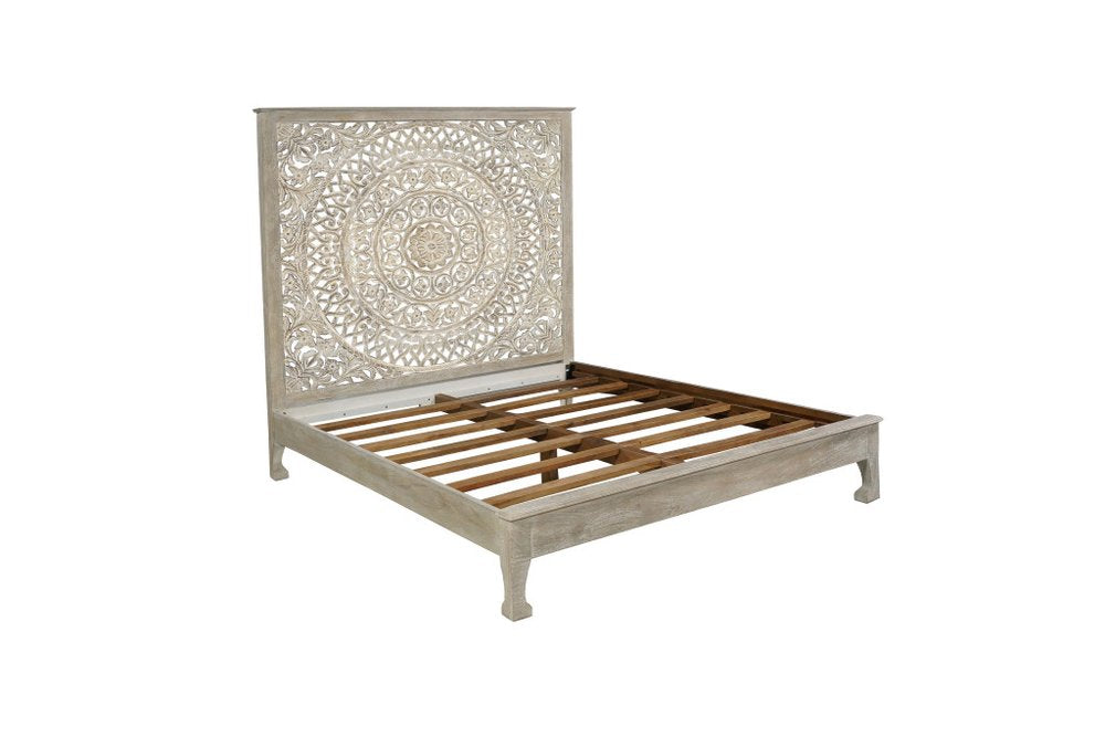 Three Piece Gray Solid Wood Bedroom Set