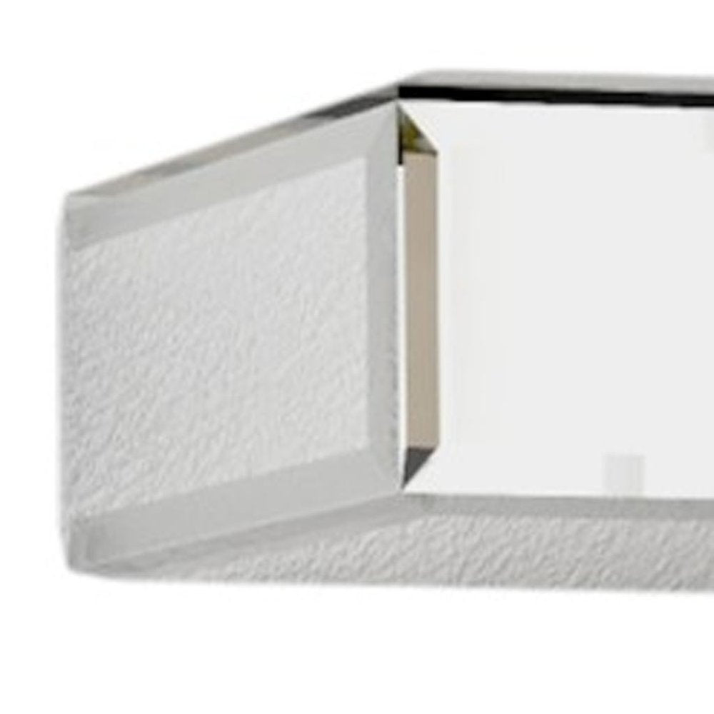 Set Of Three Silver Glass Wall Mounted Floating Shelf on a white background