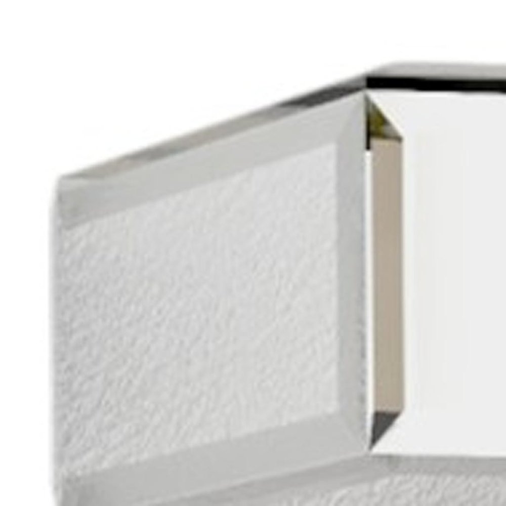 Set Of Three Silver Glass Wall Mounted Floating Shelf on a white background