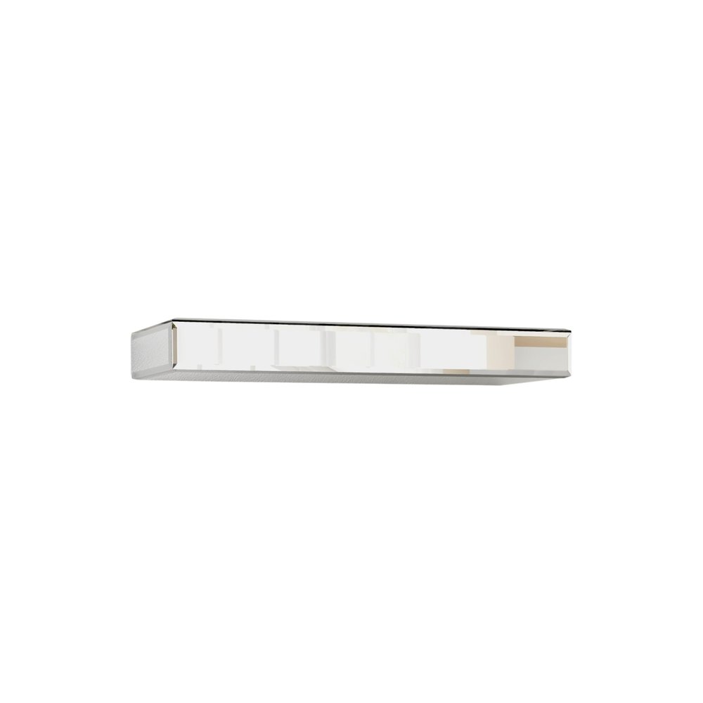 Set Of Three Silver Glass Wall Mounted Floating Shelf on a white background