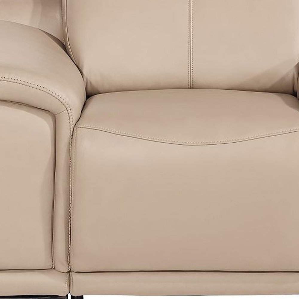 48" Gray Genuine Leather Power Wall Hugger Recliner With USB