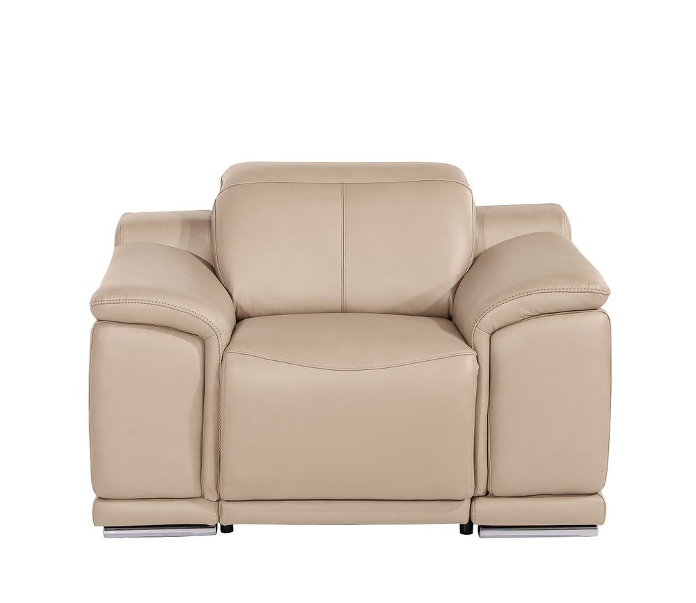 48" Gray Genuine Leather Power Wall Hugger Recliner With USB