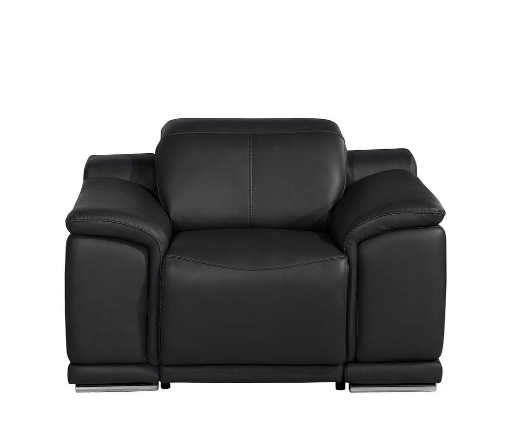 48" Beige Genuine Leather Power Wall Hugger Recliner With USB. Recliner isolated on a plain white background, showing a leather surface.