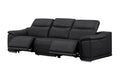 Two Piece Black Genuine Leather Four Person Seating Set