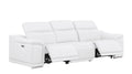 Two Piece White Genuine Leather Four Person Seating Set on a white background
