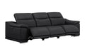 Two Piece Black Genuine Leather Five Person Seating Set on a white background