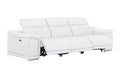 Two Piece White Genuine Leather Five Person Seating Set - 39.00" H x 108.00" W x 41.00" D on a white background