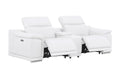 Three Piece White Genuine Leather Five Person Seating Set