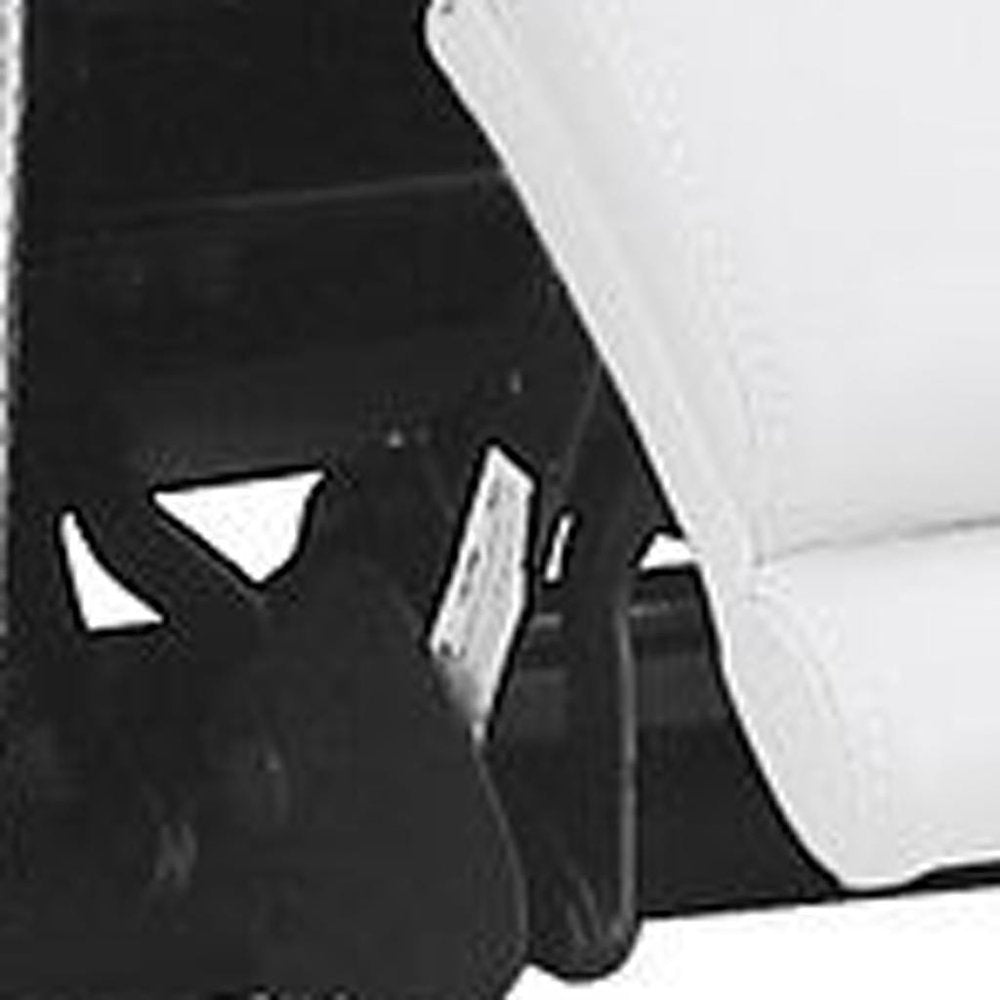 Three Piece White Genuine Leather Five Person Seating Set
