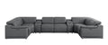 Battleship Gray Leather Power Reclining U Shaped Eight Piece Corner Sectional With Console