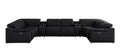 Black Leather Power Reclining U Shaped Eight Piece Corner Sectional With Console