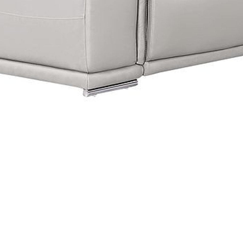 Ash Gray Leather Power Reclining U Shaped Twelve Piece Corner Sectional With Console
