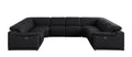 Black Leather Power Reclining U Shaped Eight Piece Corner Sectional