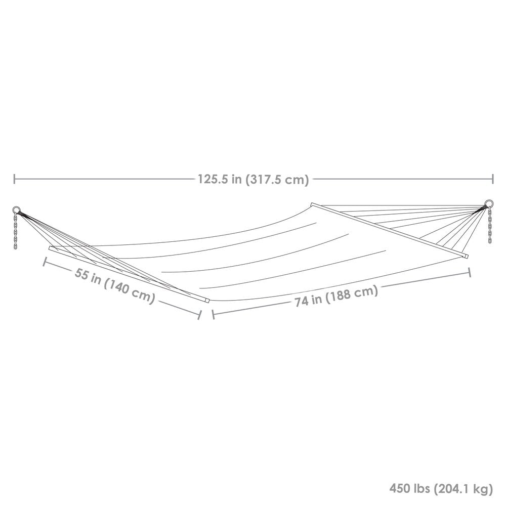 Aqua And Lime Green Striped Double Hammock on a white background