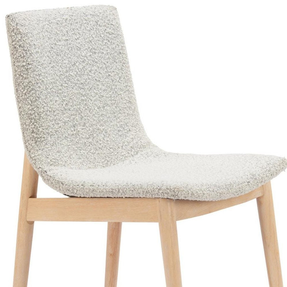 Set of Two White Upholstered Dining Side Chairs