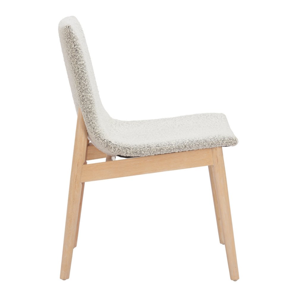 Set of Two White Upholstered Dining Side Chairs